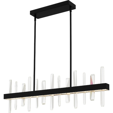 Quoizel Regal Linear Chandelier Led Light Matte Black PCRGL138MBK